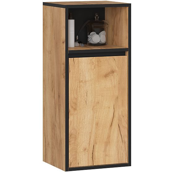 HÄNGENDER BADEZIMMERSCHRANK VAMI W35 1D 1W EICHE CRAFT / SCHWARZ