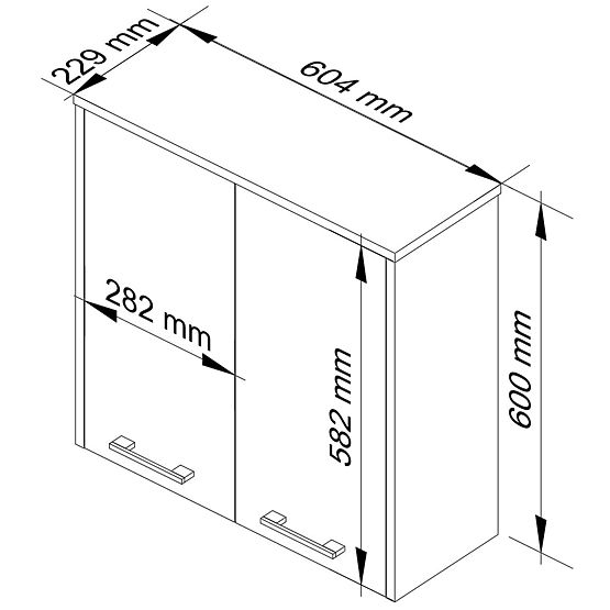 HÄNGESCHRANK BREITE 60 cm FIN 2D WEISS / SONOMA