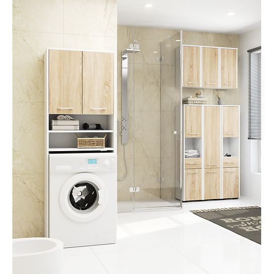 HÄNGESCHRANK BREITE 60 cm FIN 2D WEISS / SONOMA