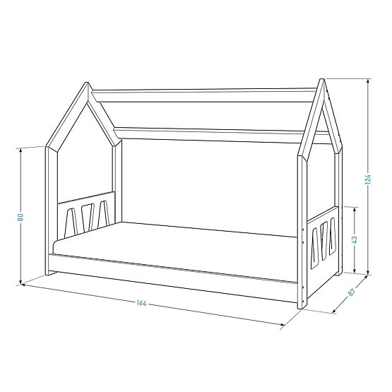 Hausbett Ina 160 x 80 cm - weiß