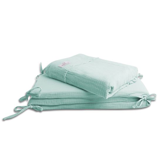 Heavens 3-teiliges Musselin-Bettlaken-Set – Mint