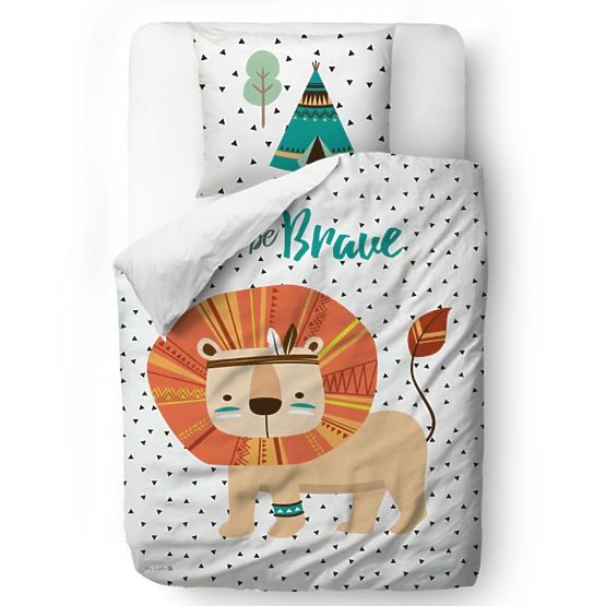Herr. Little Fox Bedding Brave Löwe - Decke: 100 x 130 cm Kissen: 60 x 40 cm