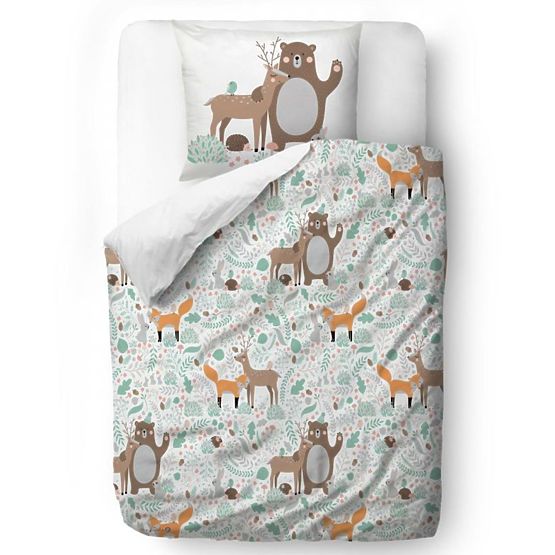 Herr. Little Fox Bedding Tierfreunde - Decke 100 x 130 cm Kissen: 60 x 40 cm