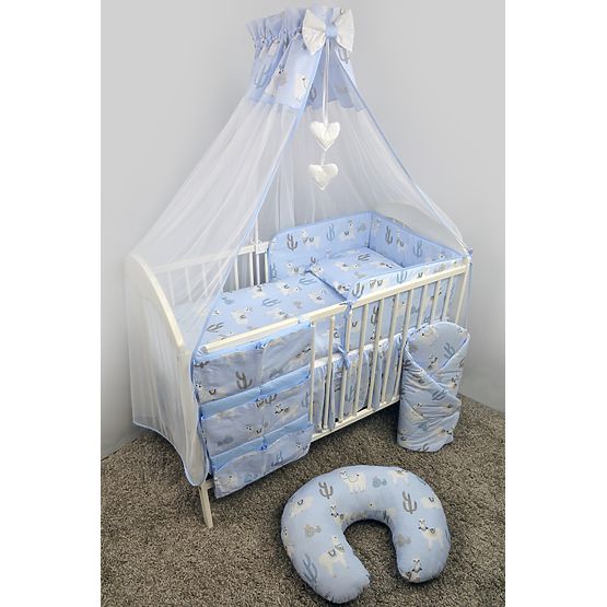 Himmel für Babybettchen LAMA - blau