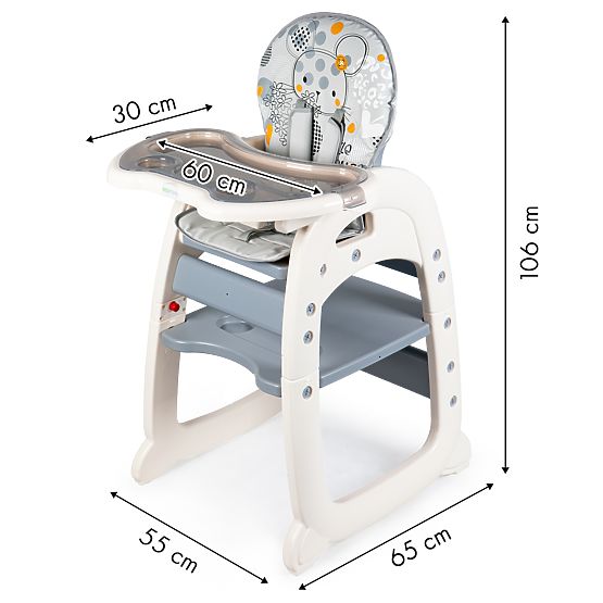 Hochstühle Babystuhl Mouse 2v1 - grey