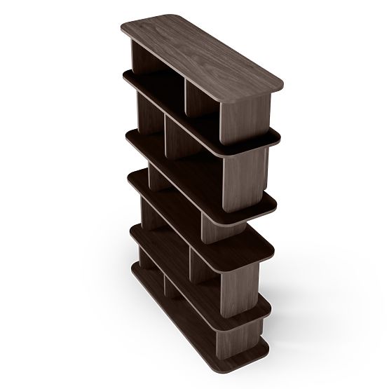 Hohe, abgerundete Regal Tulumo, Nussbaum Villa