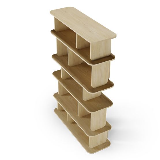 Hoher Regal Tulumo, abgerundet, Eiche Cremona Torro