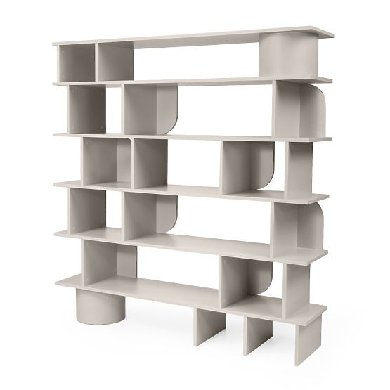 Hoher Rangali-Regal, kaschmirfarben, abgerundet