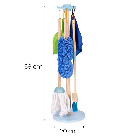 Holz-Reinigungsset für Kinder mit Mopp, Besen und Kehrschaufel, 7 Teile ECOTOYS