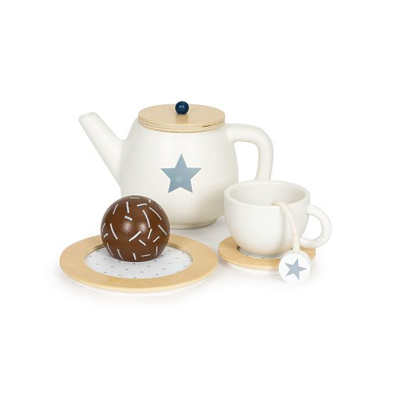 Holz Teeset Kanne Tassen 17 Elemente ECOTOYS