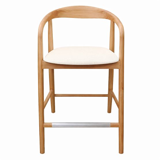 Holzbarhocker Ludvika 2.0, abgerundet, natur/creme