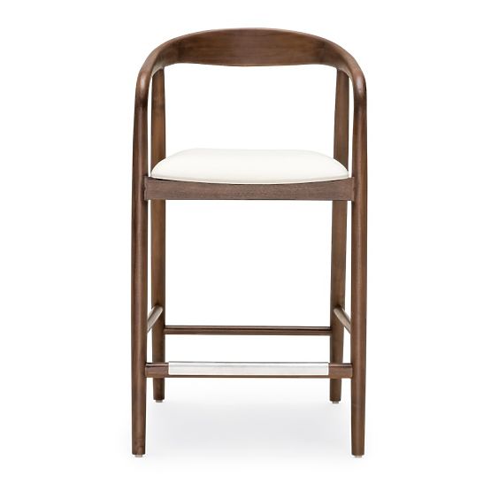 Holzbarhocker Ludvika 2.0, abgerundet, Nussbaum/Creme