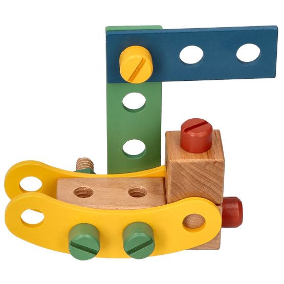 Holzbaukasten mit 40 Elementen