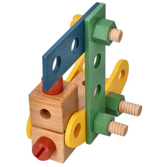 Holzbaukasten mit 40 Elementen