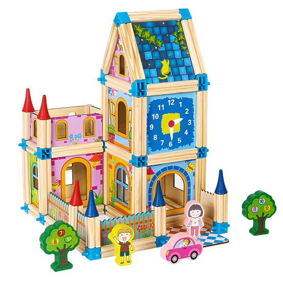 Holzbauklötze Bau eines Häuschens 6-in-1 ECOTOYS