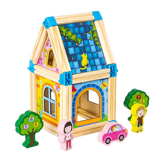 Holzbauklötze Bau eines Häuschens 6-in-1 ECOTOYS