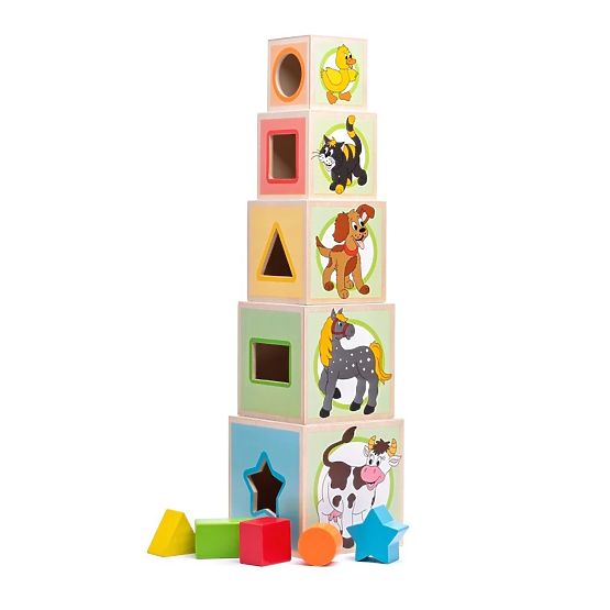 Holzbecher - Turm mit Sortierer