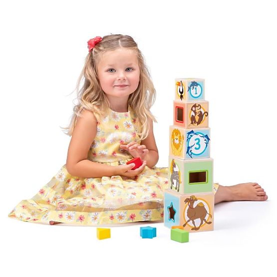 Holzbecher - Turm mit Sortierer