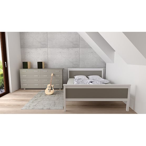 Holzbett Ikar 200 x 90 cm - grauweiß