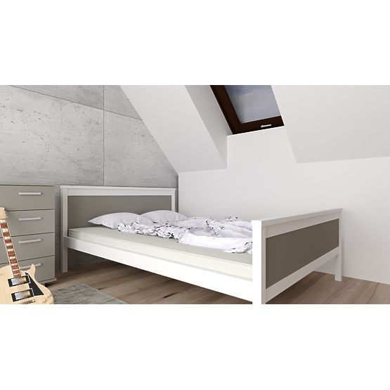 Holzbett Ikar 200 x 90 cm - grauweiß