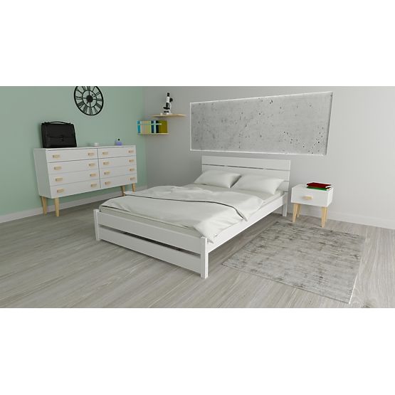 Holzbett Max 200 x 90 cm - weiß