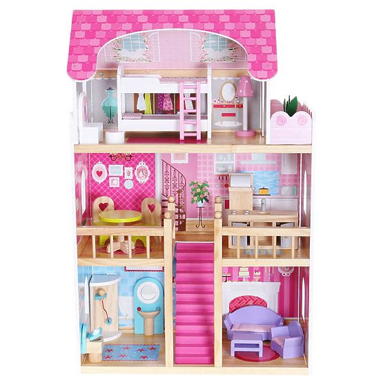 hölzern haus für Puppen Pink residenz