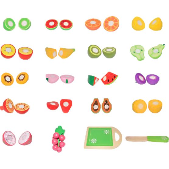 Holzfrüchte zum Schneiden 20 Stück ECOTOYS