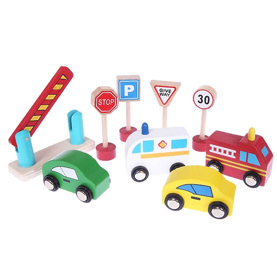 Holzgarage mit Autos und Aufzug