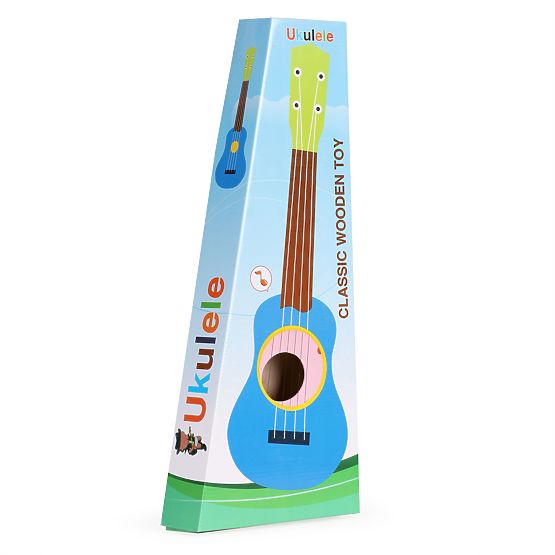 Holzgitarre für Kinder, Metall-Saiten, Plektrum, rosa ECOTOYS