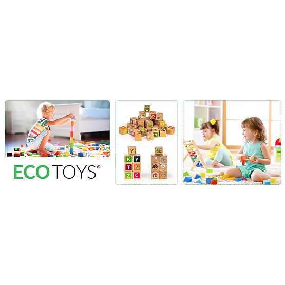 Holzklötze - Buchstaben, Zahlen und Bilder