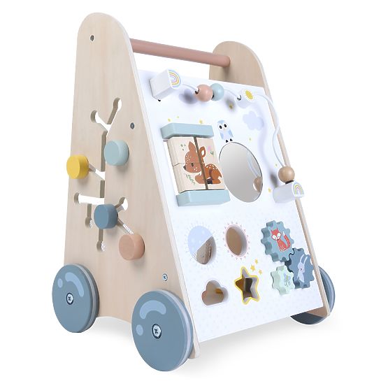 Holzlauflernwagen für Kinder mit beweglichen Elementen ECOTOYS