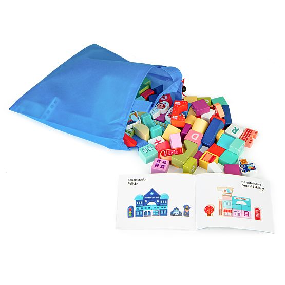 Holzlernblöcke Stadtmatte 121 Stück ECOTOYS