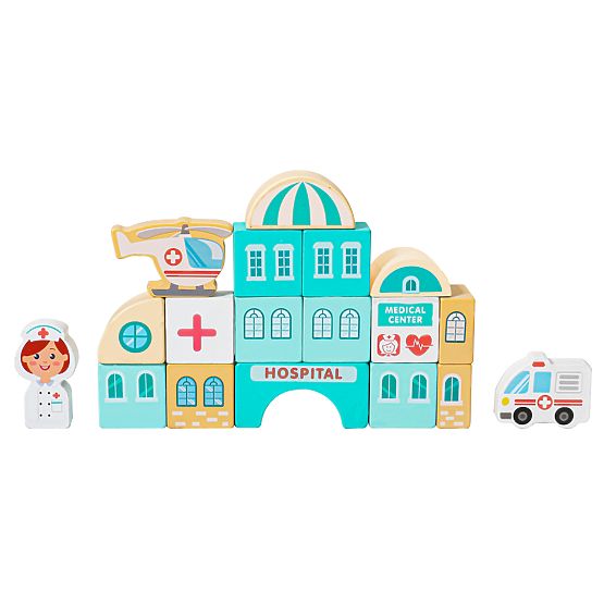 Holzlernblöcke Stadtmatte 121 Stück ECOTOYS