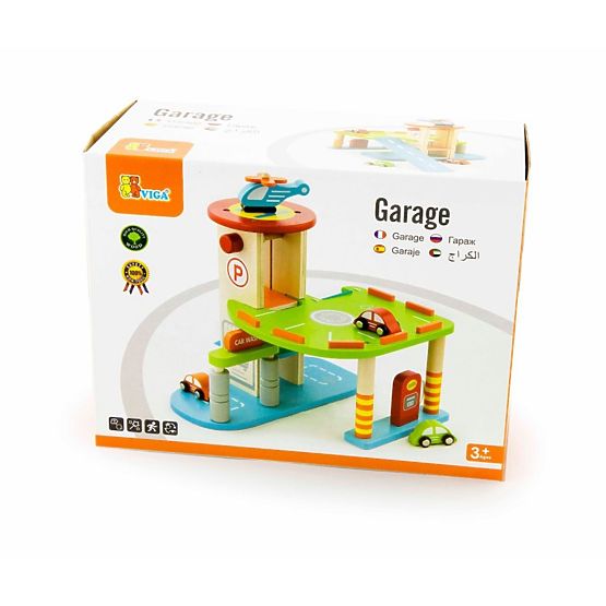 Holzparkplatz - Spielset mit Aufzug