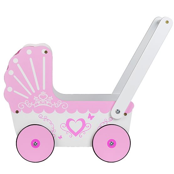 Holzpuppenwagen mit Baldachin ECOTOYS