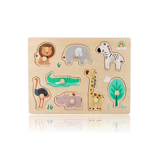 Holzpuzzle mit Griffen Safari