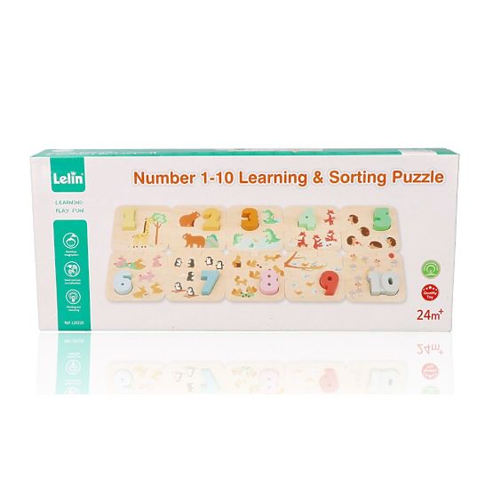 Holzpuzzle mit Tieren - Montessori Zahlenlernen