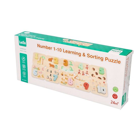 Holzpuzzle mit Tieren - Montessori Zahlenlernen