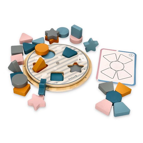 Holzpuzzle zur Form- und Farbzuordnung