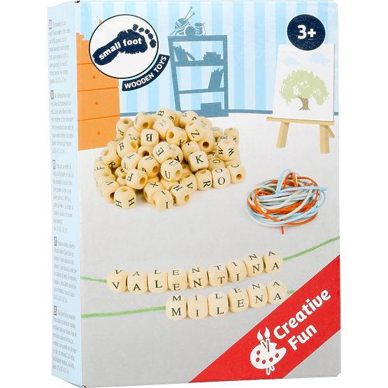 Holzschnurperlen mit Buchstaben