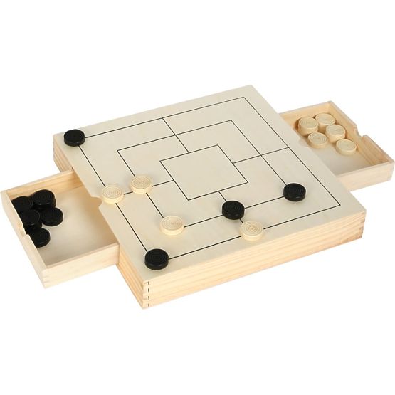 Holzspieleset 3 in 1 - Schach, Dame, Mühle