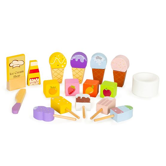 Holztafel Eisdiele Set für Kinder ECOTOYS