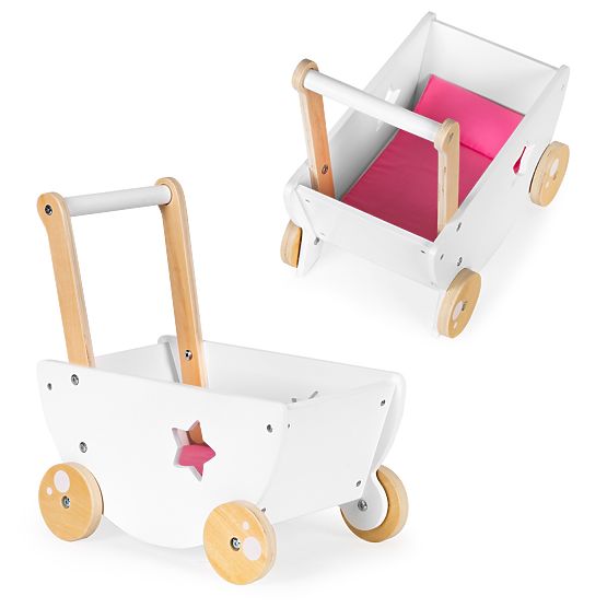 Puppenwagen aus Holz + Walker 2 in 1