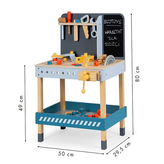 Holzwerkstatt mit Werkzeugen - 47 Stück ECOTOYS