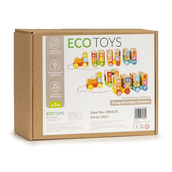 Holzzug große Lernwürfel Alphabet ECOTOYS