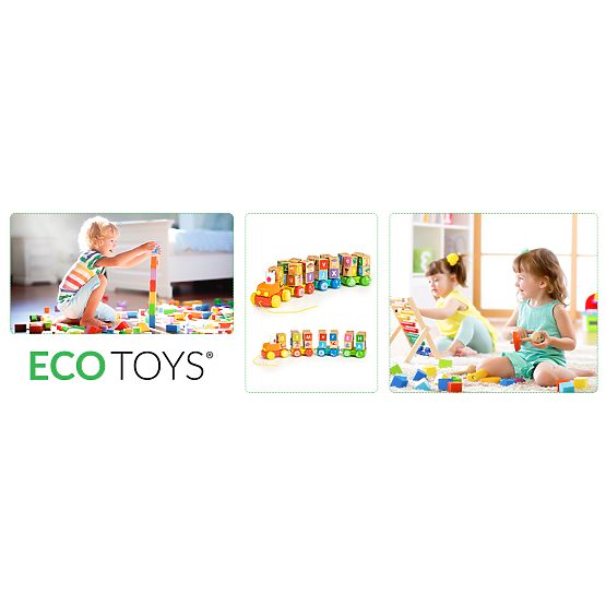 Holzzug große Lernwürfel Alphabet ECOTOYS