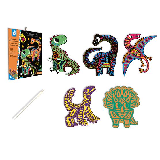 Janod Kratzbilder Dinosaurier Atelier Set Mini 5+