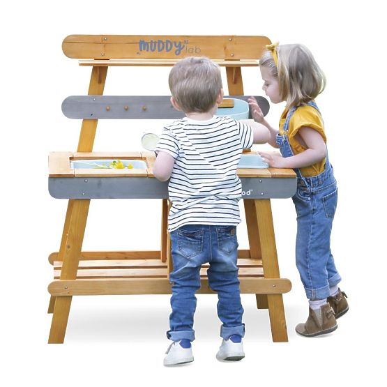 Janod Outdoor-Kinderküche aus Holz Muddy Lab