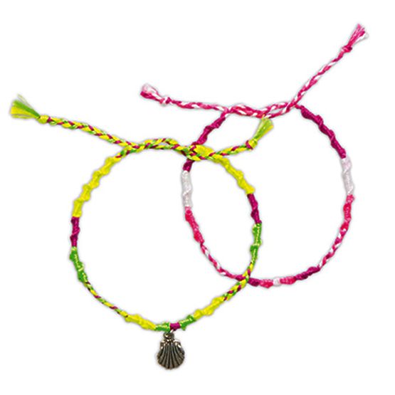 Janod Schmuckherstellungsset mit Schmuckschatulle Neon-Armbänder 8+