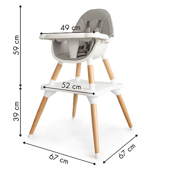 Esszimmerstuhl SKANDI 2in1 - grau